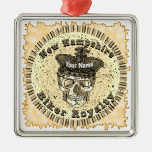 New Hampshire Biker  Metal Ornament