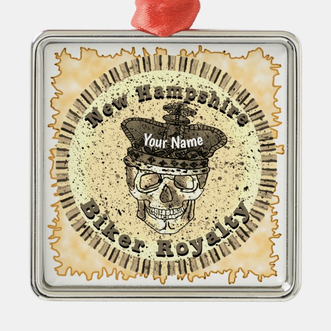 New Hampshire Biker  Metal Ornament (Front)