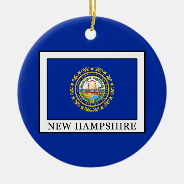 New Hampshire Ceramic Tree Decoration (Front)