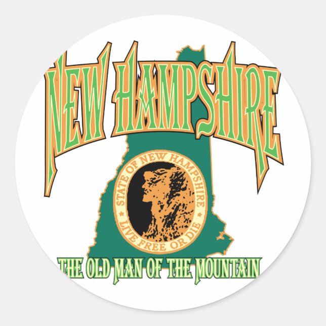 New Hampshire Classic Round Sticker (Front)