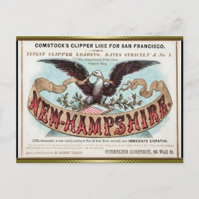 New Hampshire Clipper Sailing  Postcard (Front)