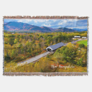 New Hampshire covered Bridge Throw Blanket