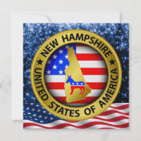 New Hampshire Democrat Patriotic Invitation - srf