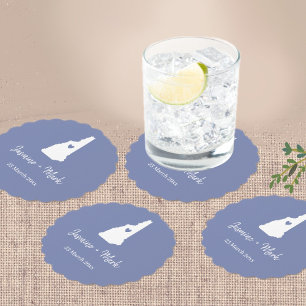 New Hampshire Destination Wedding Party Paper Coaster