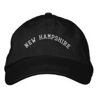 New Hampshire Embroidered Adjustable Cap Black