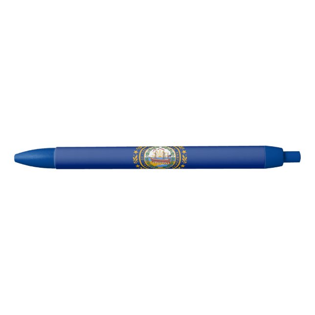 New Hampshire Flag Black Ink Pen (Front)