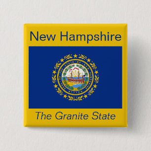 New Hampshire Flag Button