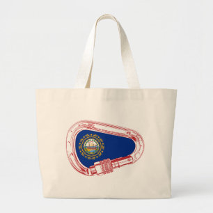 New Hampshire Flag Climbing Carabiner Large Tote Bag