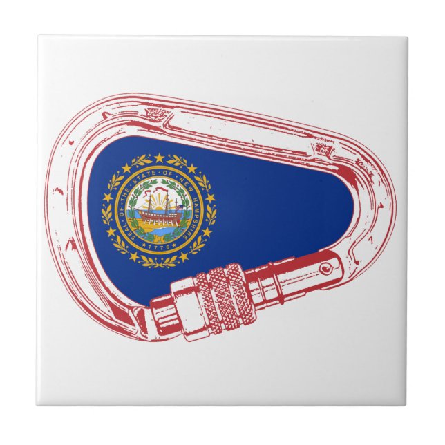 New Hampshire Flag Climbing Carabiner Tile (Front)