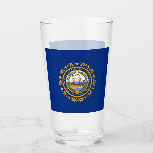 New Hampshire Flag Glass (Front)