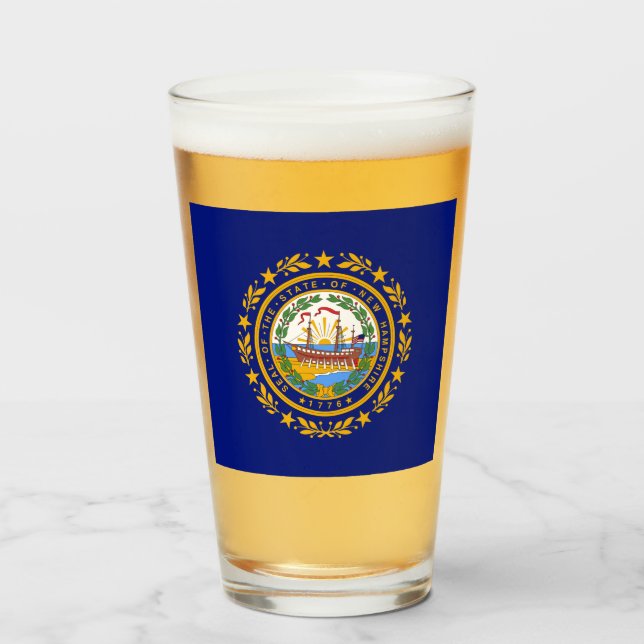 New Hampshire flag  Glass (Front Filled)