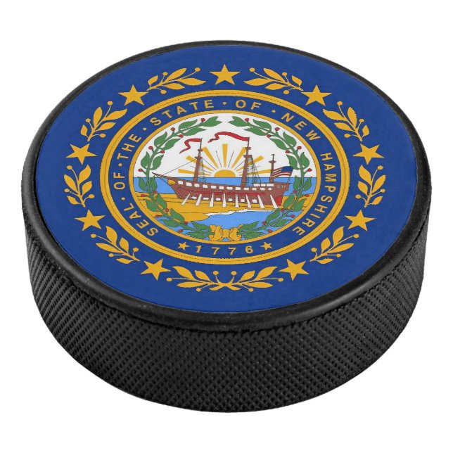 New Hampshire Flag Hockey Puck (3/4)