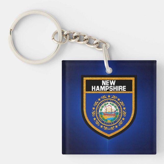 New Hampshire Flag Key Ring (Front)