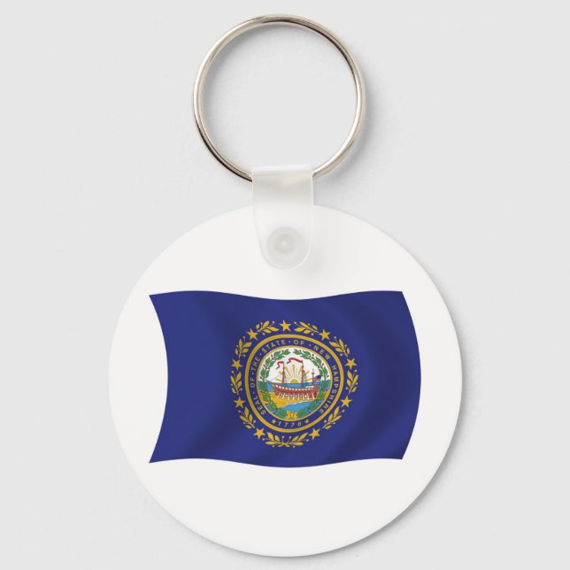 New Hampshire Flag Keychain (Front)