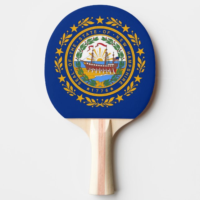 New Hampshire Flag Ping Pong Paddle (Front)