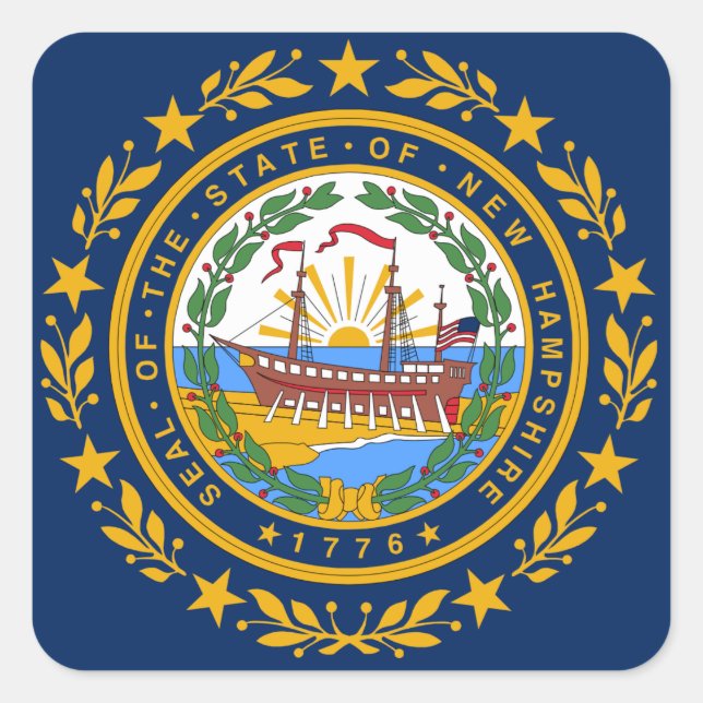 New Hampshire flag Square Sticker (Front)