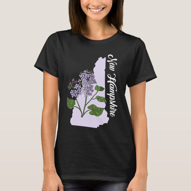New Hampshire Flower Purple Lilac T-Shirt (Front)