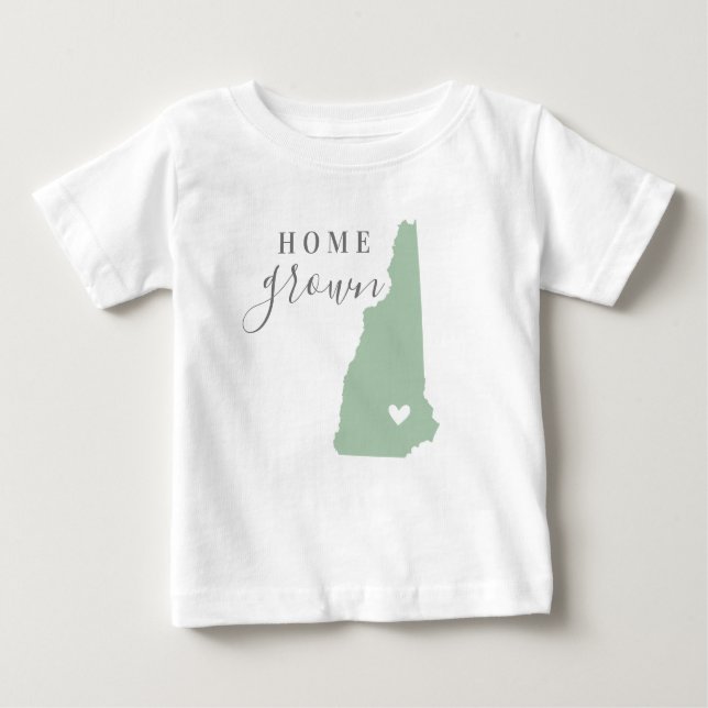 New Hampshire Home Grown | Editable Colours State Baby T-Shirt (Front)