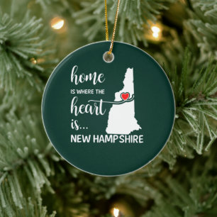 New Hampshire home is where the heart is Ceramic Ornament