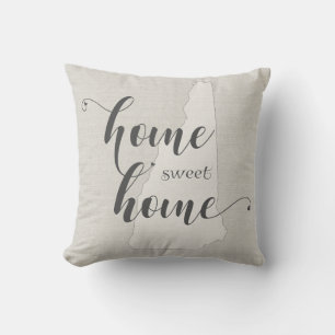 New Hampshire - Home Sweet Home burlap-look Cushion