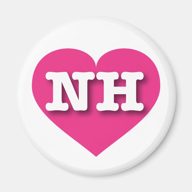New Hampshire Hot Pink Heart - I love NH Magnet (Front)