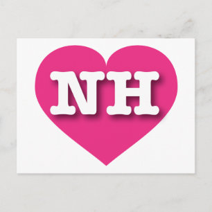 New Hampshire Hot Pink Heart - I love NH Postcard