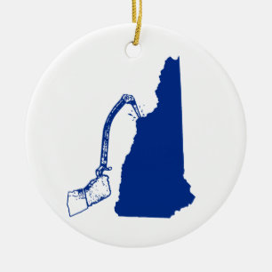 New Hampshire Ice Climbing Ceramic Tree Decoration