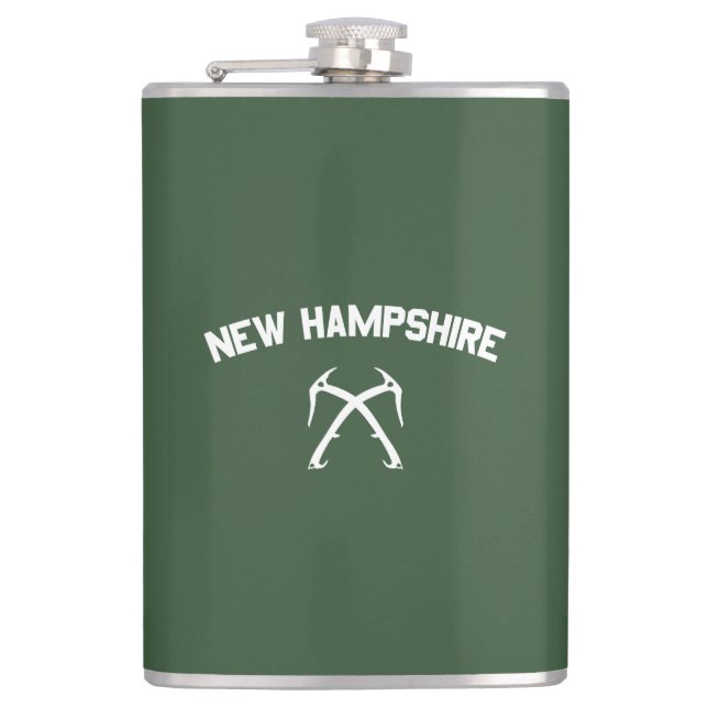 New Hampshire Ice Climbing Hip Flask (Front)