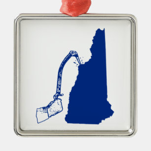 New Hampshire Ice Climbing Metal Ornament