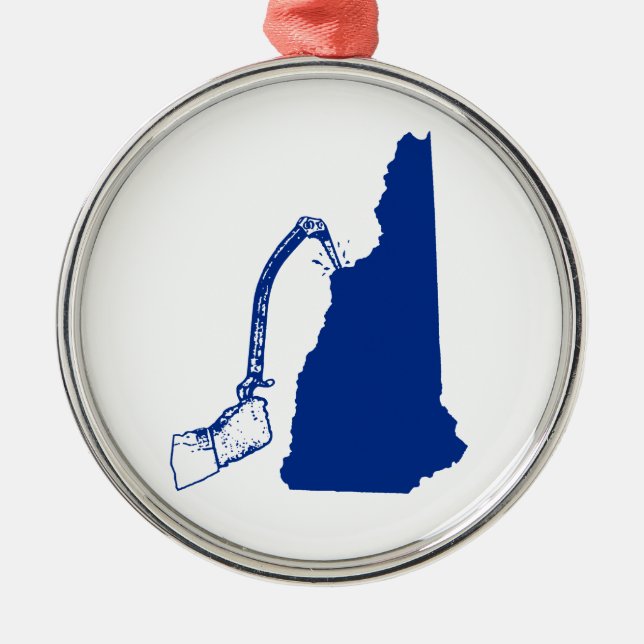 New Hampshire Ice Climbing Metal Ornament (Front)