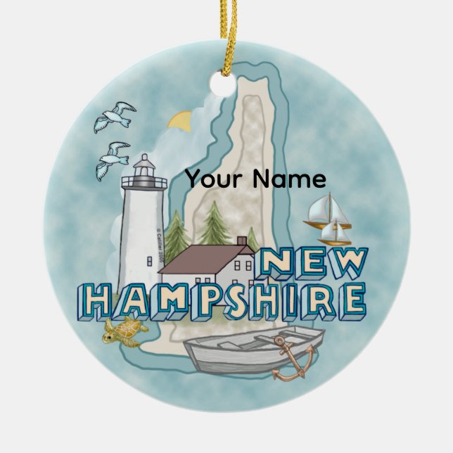 New Hampshire Lighthouse Ceramic Ornament (Front)