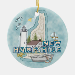 New Hampshire Lighthouse Ceramic Ornament