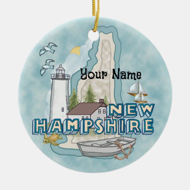 New Hampshire Lighthouse Ornament (Front)