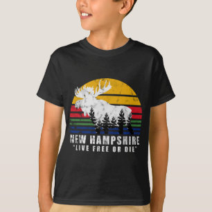 New Hampshire Live Free Or Die Vintage Moose Fores T-Shirt