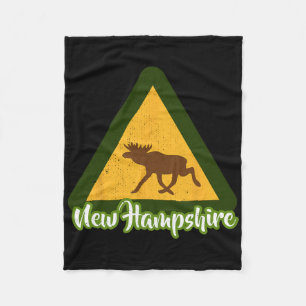 New Hampshire Moose Camping White Mountains Wildli Fleece Blanket