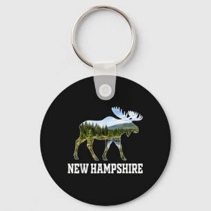 New Hampshire Moose Wildlife Forest Nature Scenic Key Ring