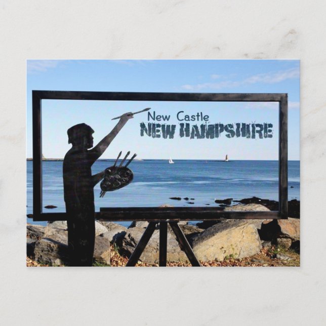 New Hampshire, New Castle Great Island Sculpture Postcard (Front)