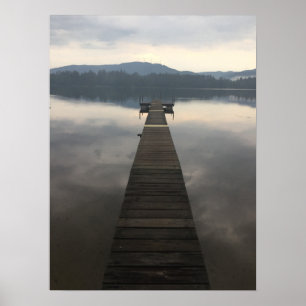 New Hampshire (NH) Misty Lake Scenery  Poster