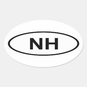 New Hampshire "NH" Oval Sticker