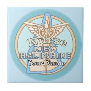 New Hampshire Nurse Caduceus Tile