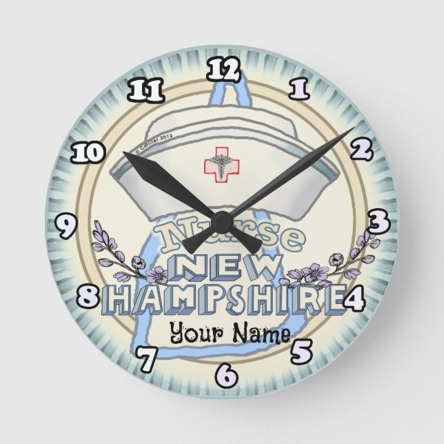 New Hampshire Nurse Round Clock (Front)