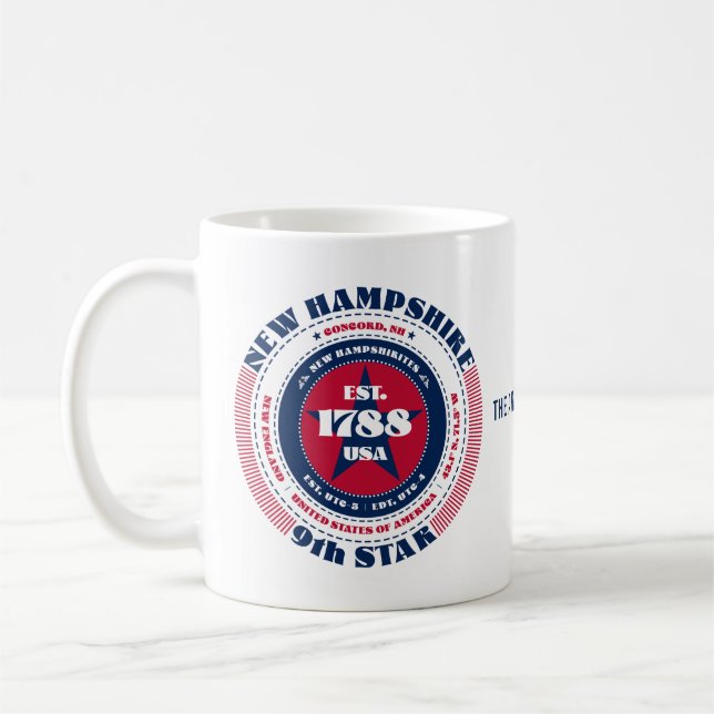 New Hampshire Patriotic Circular Monogram Mug (Left)