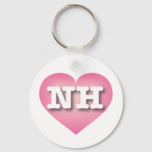 New Hampshire Pink Fade Heart - Big Love Key Ring