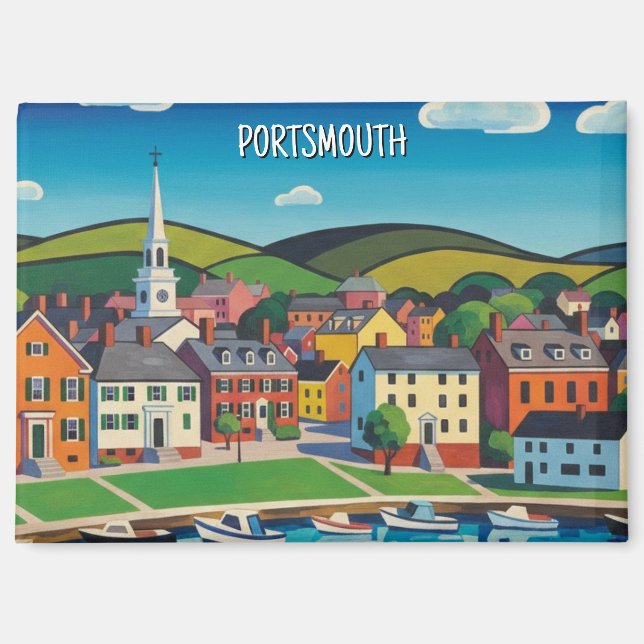 New Hampshire Portsmouth Travel Magnet (Front)