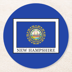 New Hampshire Round Paper Coaster