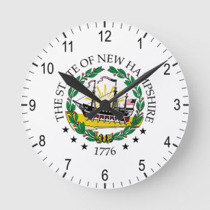 New Hampshire sign Round Clock