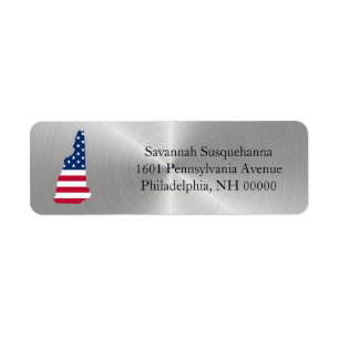 New Hampshire Silver State American Flag Patriotic Return Address Label