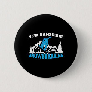 New Hampshire Snowboarding Winter And Mountain Spo 6 Cm Round Badge