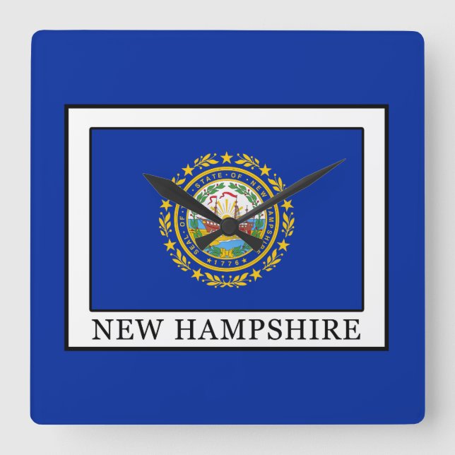 New Hampshire Square Wall Clock (Front)