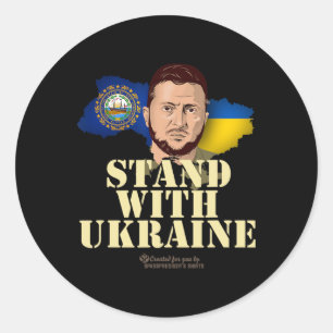 New Hampshire Stand With Ukraine Zelenskyy New Ham Classic Round Sticker